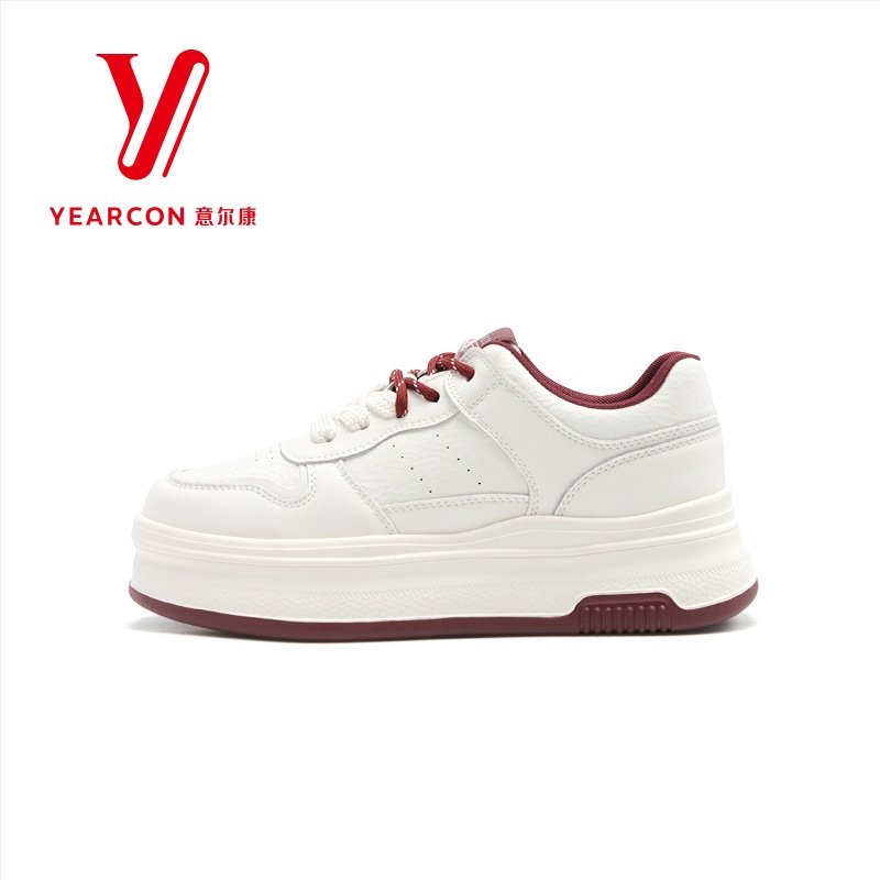 Yierkan ženske casual tenisice, okrugli vrh prsta, gornji dio od kože i sintetičke kože, visina pete 6-8 cm, proljeće