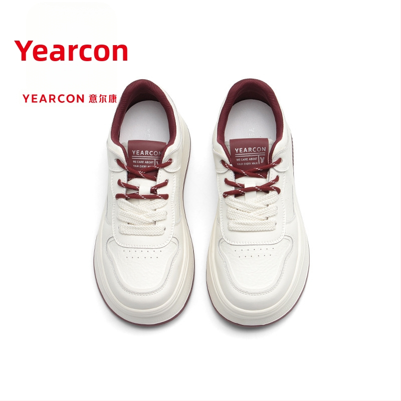 Yierkan ženske casual tenisice, okrugli vrh prsta, gornji dio od kože i sintetičke kože, visina pete 6-8 cm, proljeće