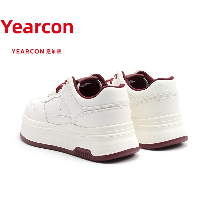 Yierkan ženske casual tenisice, okrugli vrh prsta, gornji dio od kože i sintetičke kože, visina pete 6-8 cm, proljeće