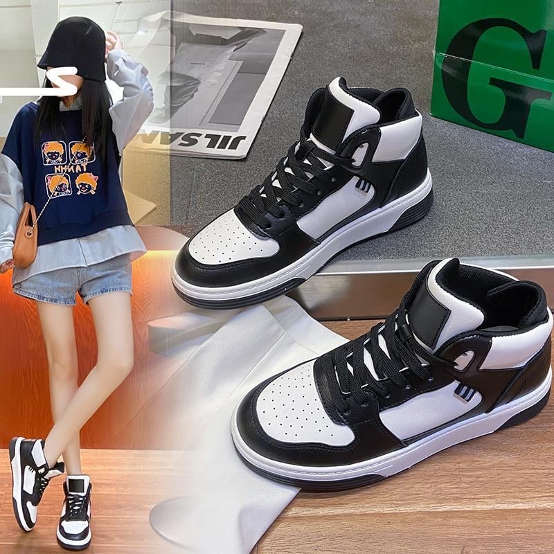 Jesenske visoke tenisice za žene — gornji dio od nubuka, zaobljena nosnica, uzorak lubanje, klinasti potplat 4–6 cm, uložak od mikrovlaknaste kože