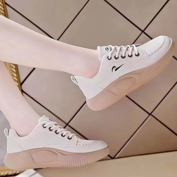 Ženske svakodnevne platformske tenisice s platnenim gornjim dijelom, prednje vezivanje, niski potpetica, prozračna unutrašnjost