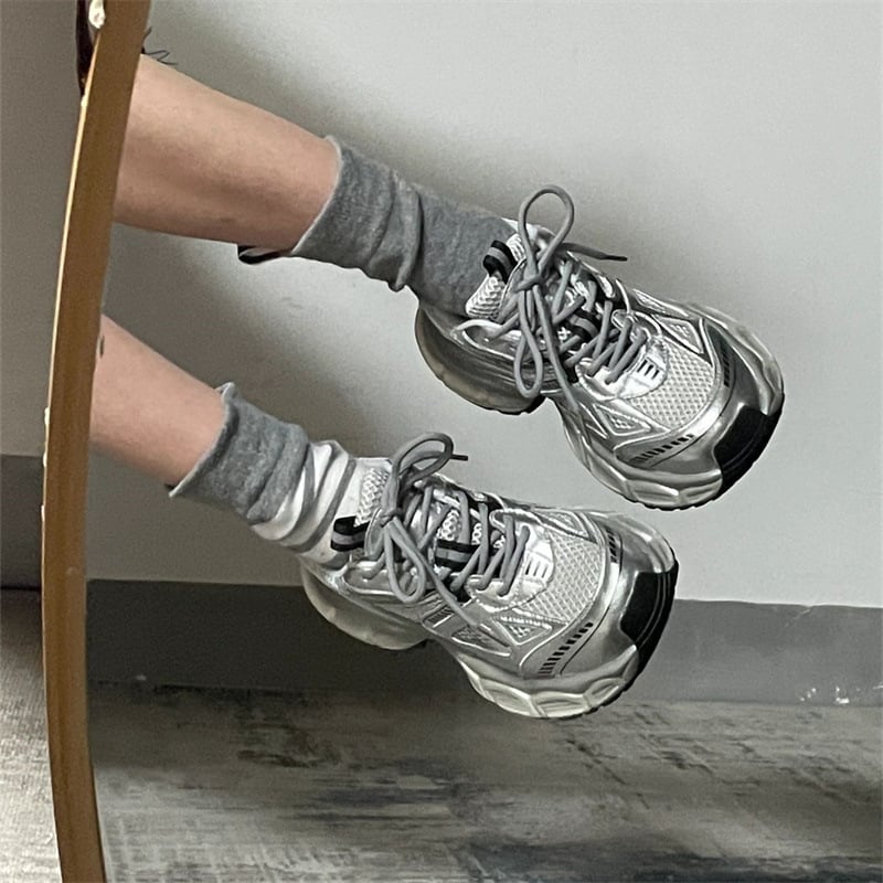 Muške tenisice dad shoes s debelim potplatom za povećanje visine | Gornji dio od sintetičke kože, mrežasti unutarnji dio, protuklizna potplata injekcijskim oblikovanjem