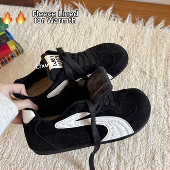Unisex zimné casual tenisky z velúru, štvorcová špička, nízky vršok, šnúrky, podrážka z injektovanej gumy, teplé bavlnené vnútro