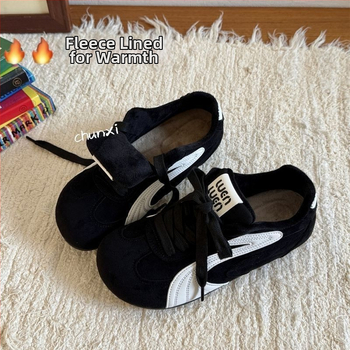 Unisex zimné casual tenisky z velúru, štvorcová špička, nízky vršok, šnúrky, podrážka z injektovanej gumy, teplé bavlnené vnútro