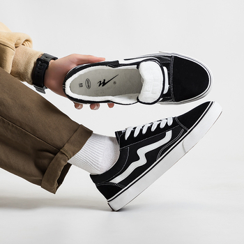 Pantofi din pânză pentru bărbați și femei, talpă din cauciuc, talpă vulcanizată, partea superioară din pânză, căptușeală din lână sintetică scurtă, iarnă, închidere cu șireturi, stil tineresc