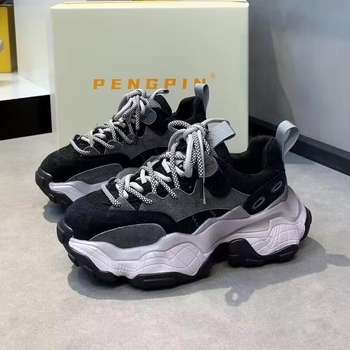 Huishi Orange дамски спортно-ежедневни обувки с повишаване на височината, с връзки, кръгъл нос и гумена подметка.