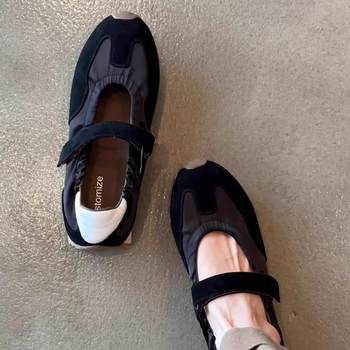 Forrest Gump Mary Jane обувки, суедова горна част, Velcro закопчаване, кръгъл нос, нисък ток, дебела подметка