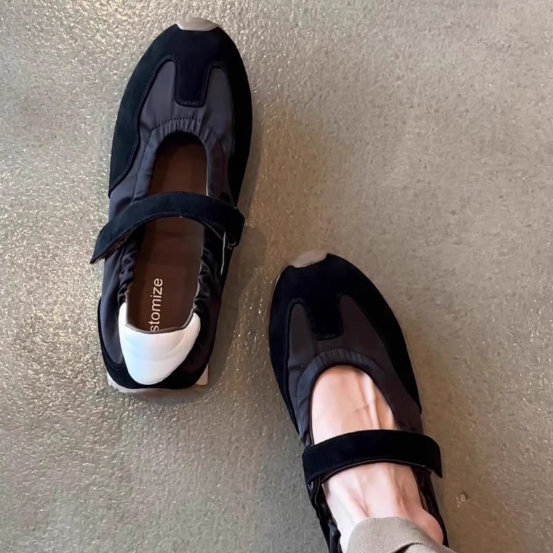 Forrest Gump Mary Jane обувки, суедова горна част, Velcro закопчаване, кръгъл нос, нисък ток, дебела подметка