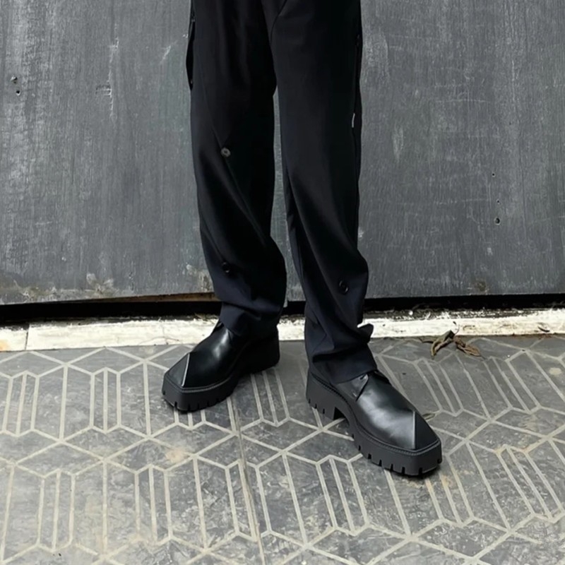 Unisex mikrošķiedras Derby kurpes ar asu purnu, muffin papēdis, papēža augstums 3–5 cm, šņorēšana