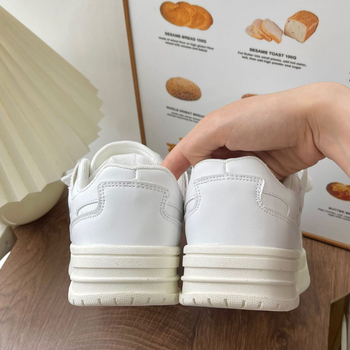 Pantofi sport unisex, stil casual, talpă groasă, partea superioară din piele sintetică, talpă din cauciuc, închidere cu șireturi, vârf rotund