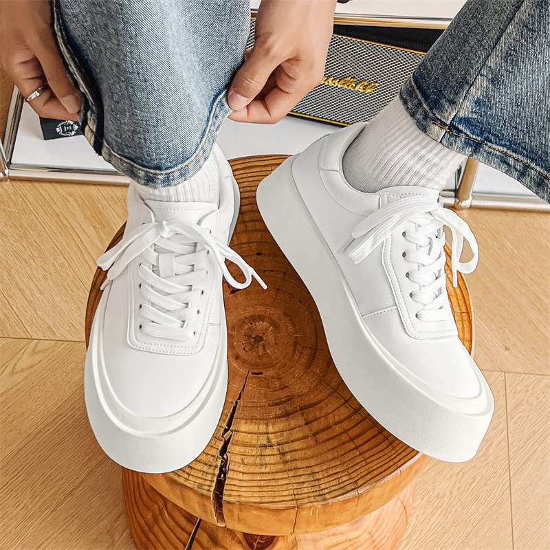 Pánske topánky Skateboard - hrubá podrážka, priedušný mikrovláknový vršok, nízky strih, každodenné tenisky s PU stielkou a gumovou podrážkou
