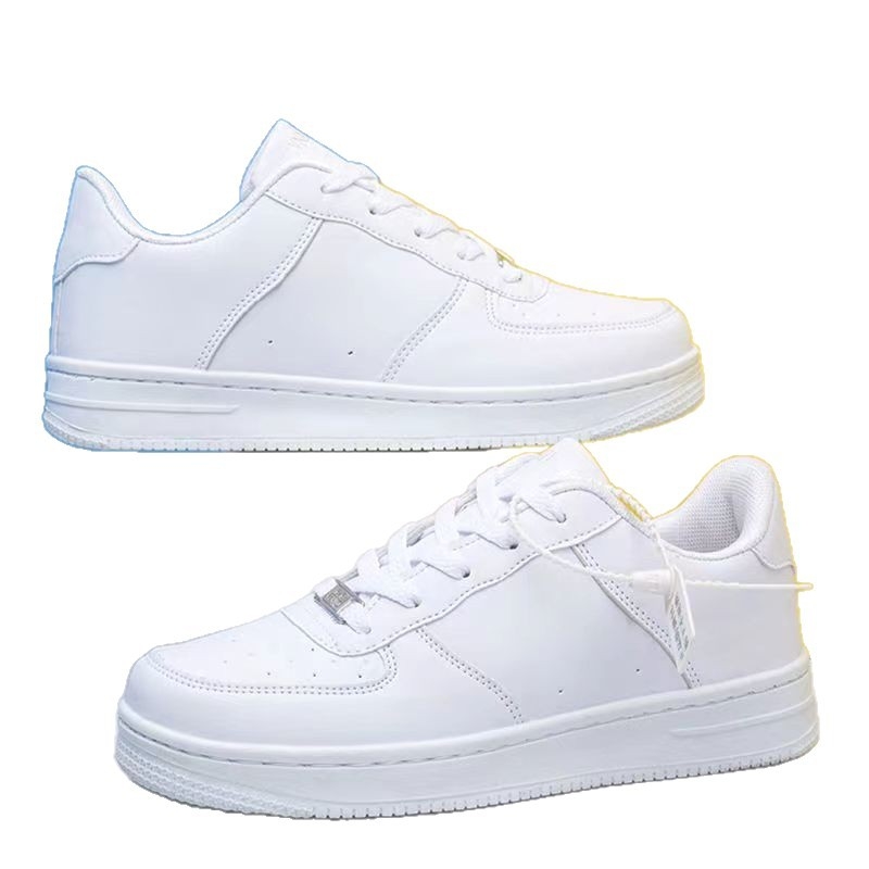 Pantofi sport casual unisex, partea superioară din piele, branț EVA, talpă din plastic, șiret, cu profil redus