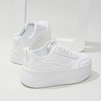 Ženske tenisice s debelim potplatom za povećanje visine, svakodnevne sportske tenisice, EVA srednja i EVA potplata, gornji materijal mikrovlakno, vezice