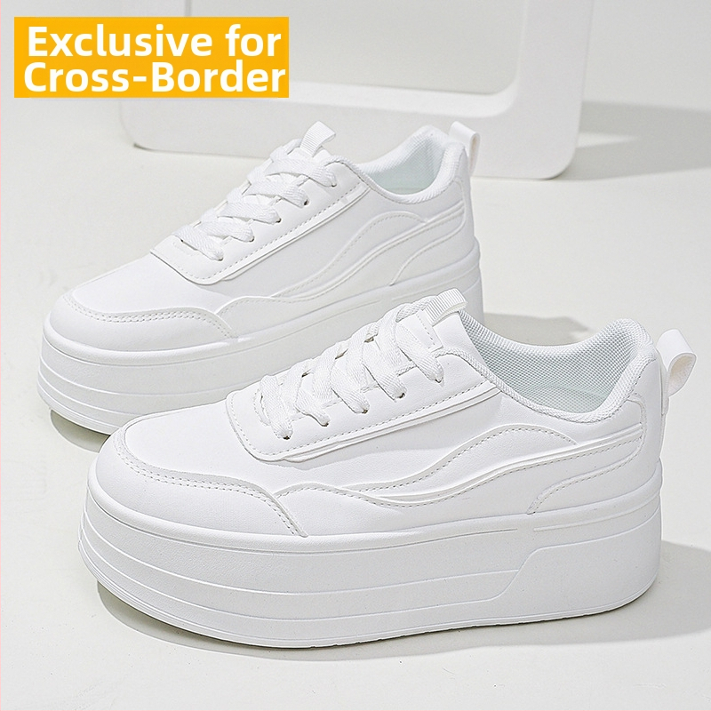 Ženske tenisice s debelim potplatom za povećanje visine, svakodnevne sportske tenisice, EVA srednja i EVA potplata, gornji materijal mikrovlakno, vezice