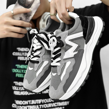 Muške tenisice za proljeće 2025: mrežasti gornji dio, niski profil, vezivanje šnurkama, debeli protivklizni potplat, EVA uložak