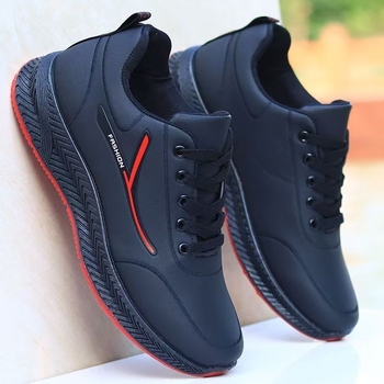 Pánske ľahké bežecké topánky s PU vrchnkom, protišmyková podrážka, teplá vnútorná podšívka, ľahké, šnurovanie