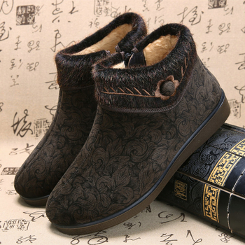 Ženské zimné bavlnené topánky s fleecovou podšívkou, vysoký vršok, zapínanie na zips, okrúhla špička