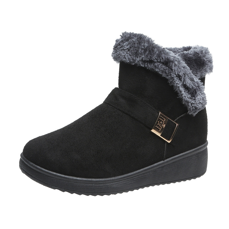 Zimné dámske semišové čižmy s umelej kožušiny výplňou, vysoký vršok, gumová podrážka