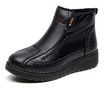 Zimné vysoké topánky pre ženy s velúrovým vrchným dielom, plyšová podšívka, PU podrážka, bočný zips