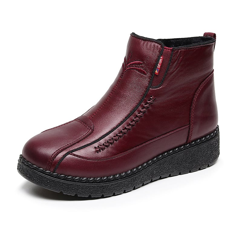 Zimné vysoké topánky pre ženy s velúrovým vrchným dielom, plyšová podšívka, PU podrážka, bočný zips