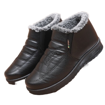 Dámske zimné bavlnené topánky s plyšovou podšívkou, gumová podrážka, horný materiál: super vlákno, nízky podpätok 1–3 cm, stredné otvorenie