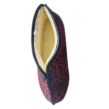 Dámske domáce topánky z bavlneného materiálu, bez šnúr, vysoký horný diel, okrúhla špička, bavlnená výstelka, viacvrstvová podrážka