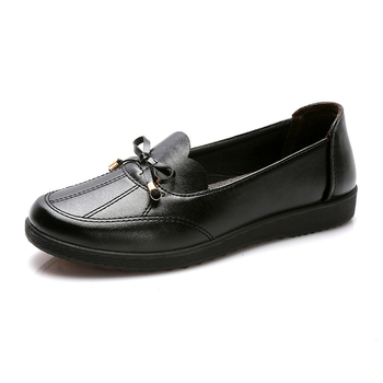 Ženské loafers z mikrovlákna, okrúhla špička, nízky horný diel, voľný štýl, plochá podrážka