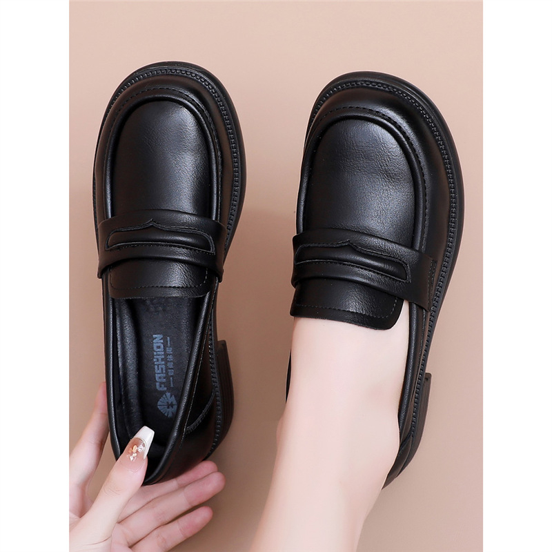 Dámske ploché topánky na každodenné nosenie, syntetická koža, vlnená podšívka, protišmyková mäkká podrážka, ľahké, slip-on