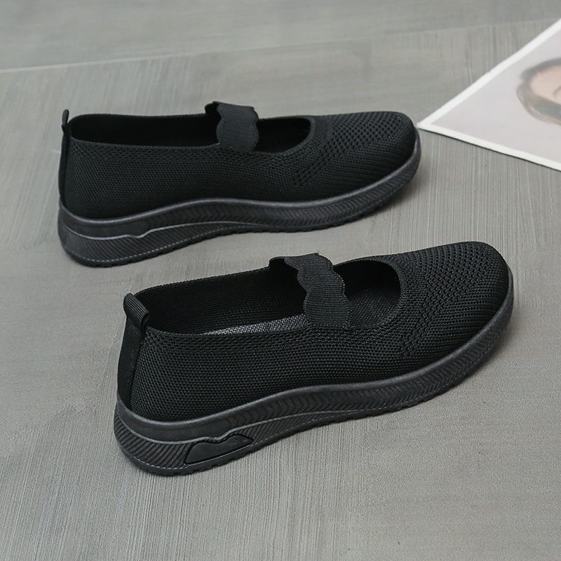 Sieťové bežné topánky na prechádzky, priedušné a ľahké, protišmyková plochá podrážka (Horný materiál: sieť; Vnútorná stielka: PU; Podešva: guma; Zapínanie: slip-on)