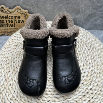 Dámske zimné topánky na sneh s mäkkou podrážkou, kožušinovou podšívkou, nízkym horným okrajom, guľatou špičkou, gumovou podrážkou