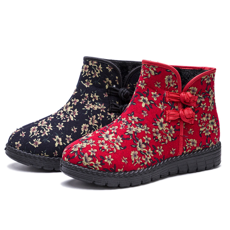 Dámske zimné plátené topánky s umeľou kožušinkou, vysoký horný diel, gumová podrážka, bočný zips