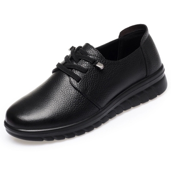 Dámske kožené topánky z teľacej kože na každodenné nosenie s elastickým pásom, EVA stielka, MD podrážka, nízky podpätok 1-3 cm