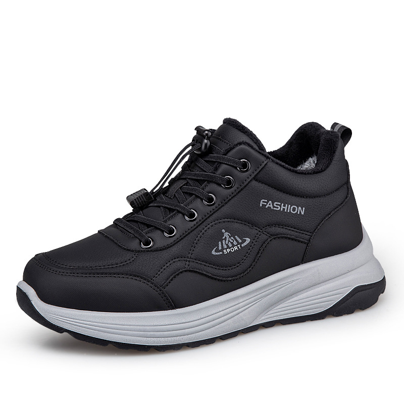 Zimné unisex turistické topánky na prechádzky, sieťovaný vrchný diel, gumová podrážka a zapínanie na elastický pás