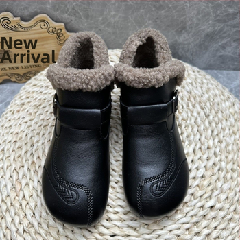 Ženské zimné čižmy s umelou kožušinkou, nízky vrch, plochá podrážka z gumy, vrchný materiál PU, vnútorná výstelka z umelého krátkeho chlpu