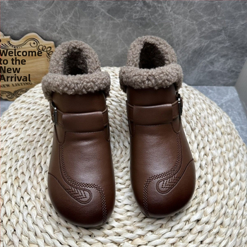 Ženské zimné čižmy s umelou kožušinkou, nízky vrch, plochá podrážka z gumy, vrchný materiál PU, vnútorná výstelka z umelého krátkeho chlpu