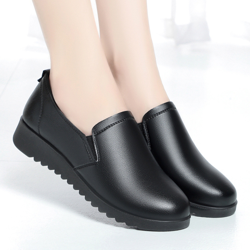 Dámske pohodlné topánky na bežné nosenie s kruhovou špičkou, mikrovláknová vrchná časť, gumová podrážka, PU vložka, stredný podpätok 3–5 cm