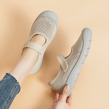 Dámske pohodlné tenisky s priedušným sieťovým vrškom, ľahká EVA podrážka, slip-on dizajn, bez päty (0–1 cm) (priedušný sieťový vršok; ľahká EVA podrážka; slip-on dizajn; bez päty 0–1 cm)