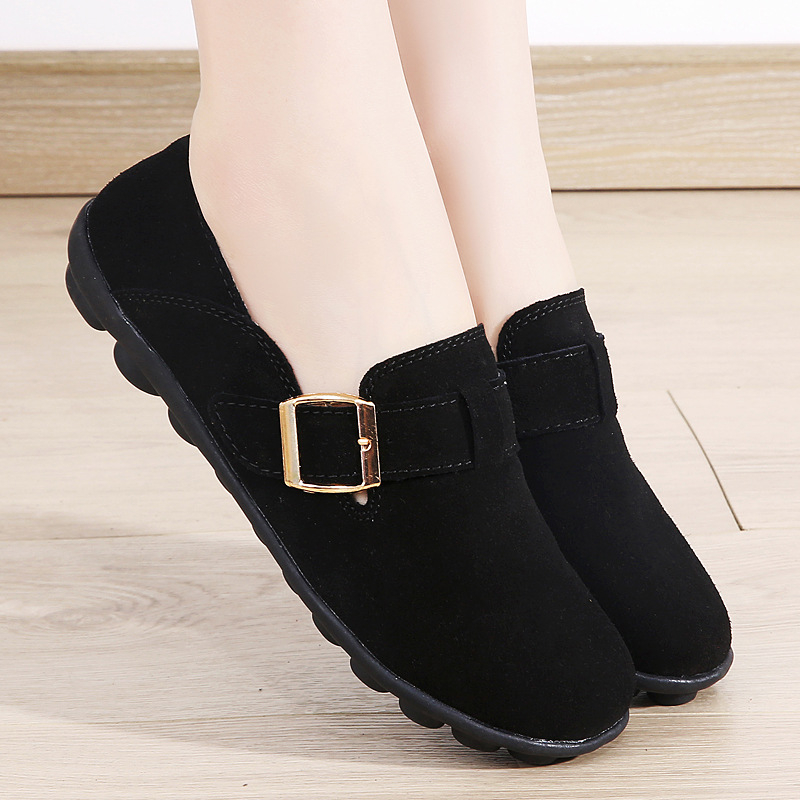 Dámske semišové loafery, priedušné, zaoblená špička, plochá päta, PU podrážka