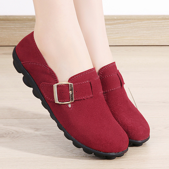 Dámske loafers z semišu — dýchajúce, ľahké, guľatý špička, plochá päta; PU podrážka; značka Xidan Bird