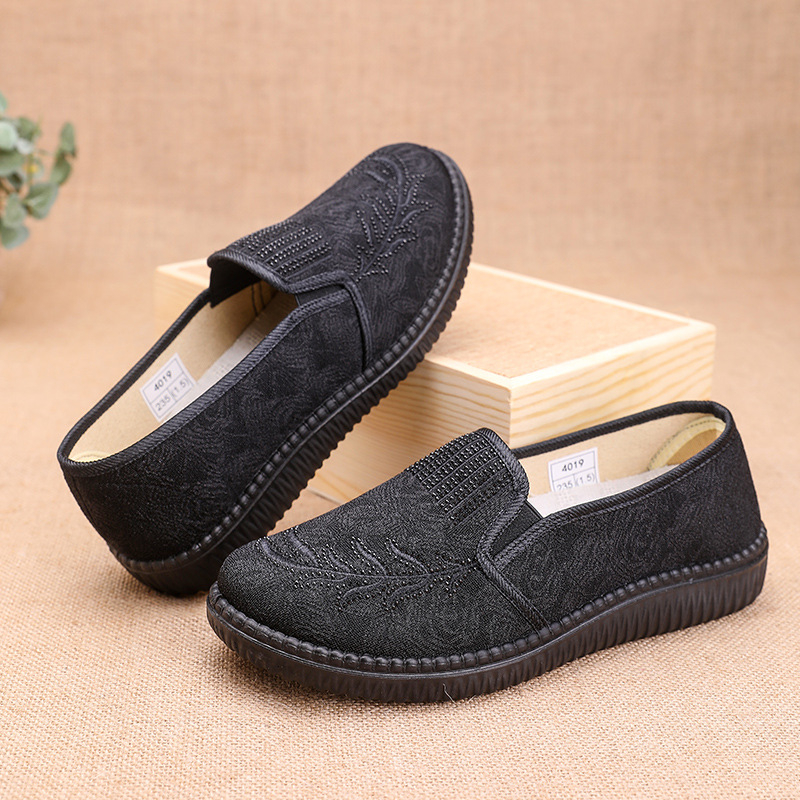 Topánky pre mamy, vrchná časť z bavlny, EVA stielka, PU podrážka, nízka päta 1–3 cm, slip-on