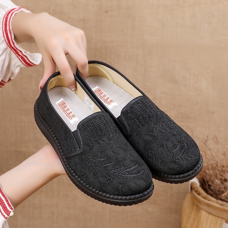 Topánky pre mamy, vrchná časť z bavlny, EVA stielka, PU podrážka, nízka päta 1–3 cm, slip-on