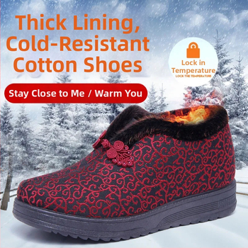 Zimné dámske bavlnené topánky s nubukovým vrchnkom, podšívka z umelého plyšu, podrážka z peny kaučuku, zapínanie prackou, plochá päta