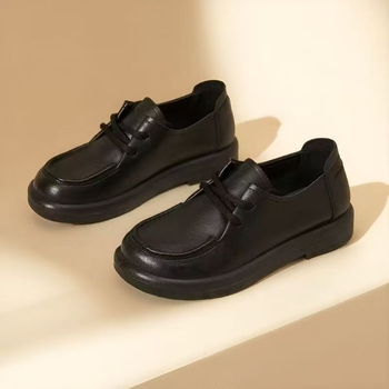 Casual dámske topánky z split kože, gumová podrážka, okrúhla špička, ľahké obúvanie bez šnúrok, stredná päta 3-5 cm