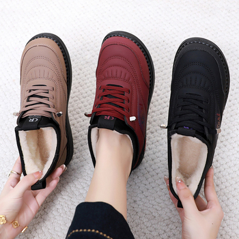 Ženské zimné slip-on čižmy s plyšovou výstelkou, vrchný materiál mikrovláknová koža, nízky podpätok 1-3 cm, okrúhla špička, PU podrážka