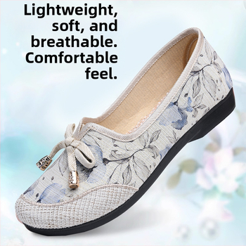 Dámske plátené tenisky, plochá podrážka, casual, priedušné, rýchloschnúce, kvetinový vzor, horná časť z plátna, textilná stielka