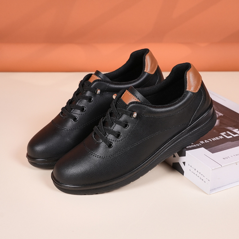 Slip-On dámske topánky pre mamy s koženým vrškom, vnútorná sieťovina, PU podrážka, nízky podpätok 1–3 cm, elastická páska