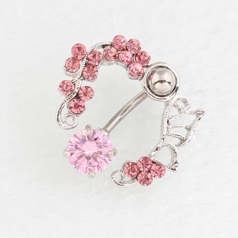 DIRUO pupečný prsteň – dámsky štýl, dizajn Claw Chain, diamantová úprava, kovový materiál