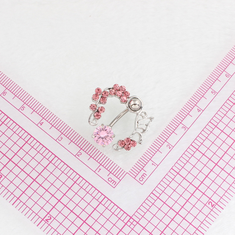 DIRUO pupečný prsteň – dámsky štýl, dizajn Claw Chain, diamantová úprava, kovový materiál