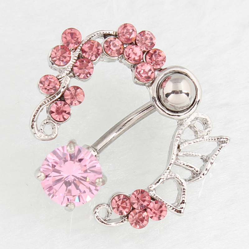 DIRUO pupečný prsteň – dámsky štýl, dizajn Claw Chain, diamantová úprava, kovový materiál