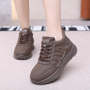 Zimné bavlnené dámske topánky s teplou podšívkou, krížovým zapínaním, protišmyková podrážka